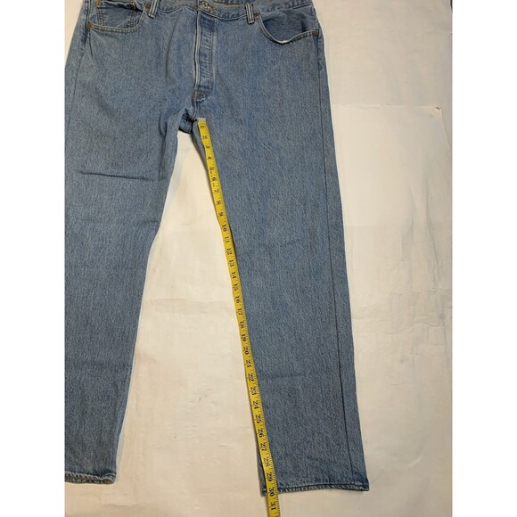 Levi's 501 Jeans Mens Size 42x30 Blue Button Fly Straight Leg Denim Cowboy Chore - Picture 8 of 10